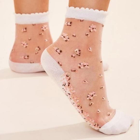 Accessories - Floral Sheer Fashion Socks